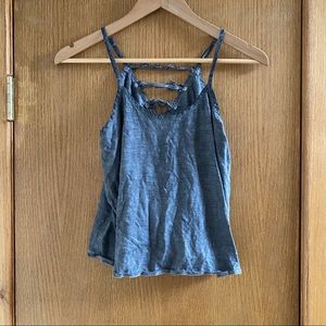 ELEMENT • Gray/Blue flowy crop singlet top - XS
